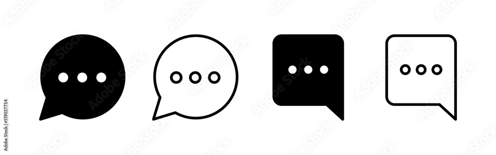 Chat icon vector. speech bubble sign and symbol. comment icon. message Chat icon vector. speech bubble sign and symbol. comment icon. message