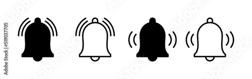 Bell icon vector. Notification sign and symbol for web site design