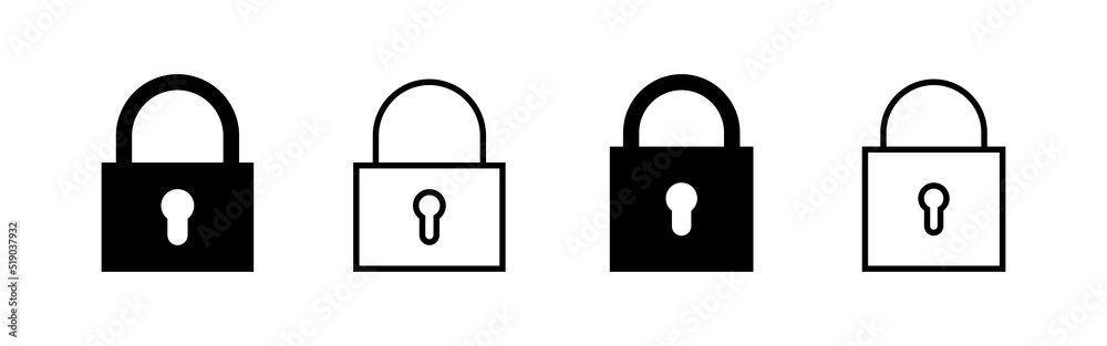 Lock icon vector. Padlock sign and symbol. Encryption icon. Security symbol Lock icon vector. Padlock sign and symbol. Encryption icon. Security symbol