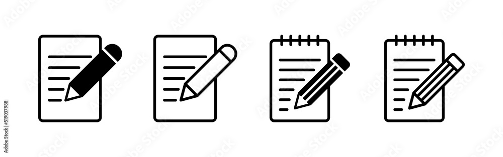 Note icon vector. notepad sign and symbol Note icon vector. notepad sign and symbol