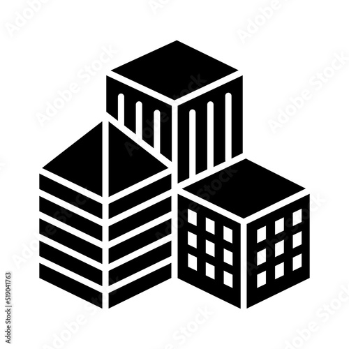 Buildings or places flat vector icon for apps and websites