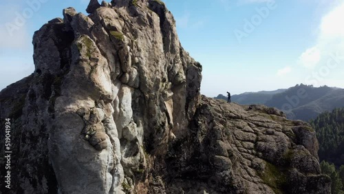 Drone Aerial View Roque Saucillo Grand Canary Island Spain photo