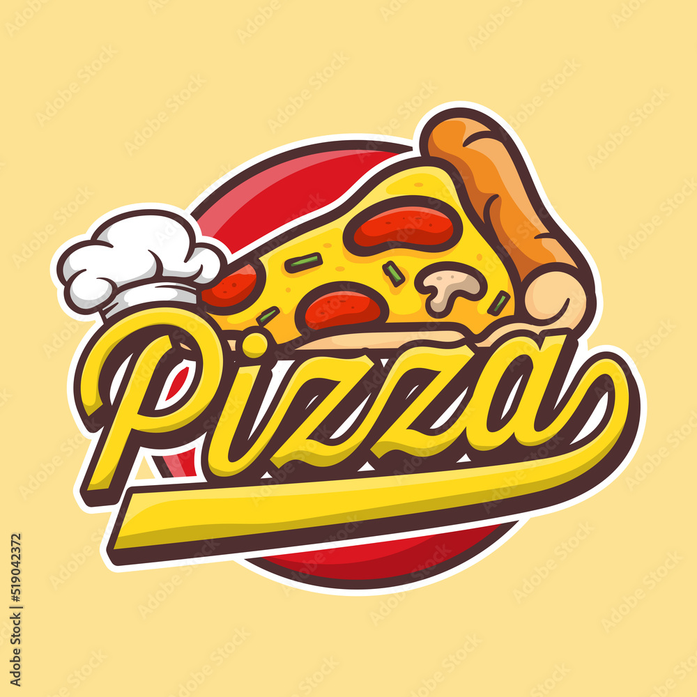 Pizza cafe logo, pizza icon, illustration vector graphic emblem pizza of perfect for fast food restaurant. Simple flat style pizza logo. Pizza cafe logo, pizza icon, illustration vector graphic emblem pizza of perfect for fast food restaurant. Simple flat style pizza logo.
