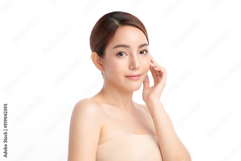 Beautiful young asian woman with clean fresh skin on white background, Face care, Facial treatment, Cosmetology, beauty and spa, Asian women portrait. Beautiful young asian woman with clean fresh skin on white background, Face care, Facial treatment, Cosmetology, beauty and spa, Asian women portrait.