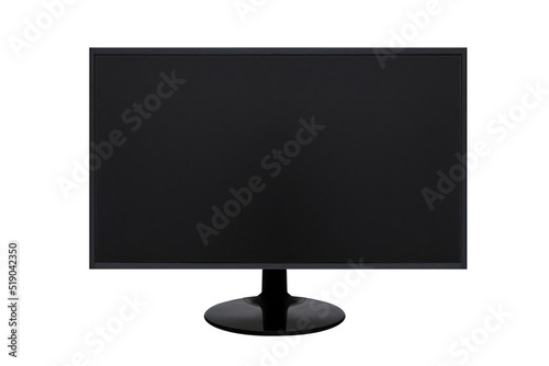 Dark screen monitor isolated on white