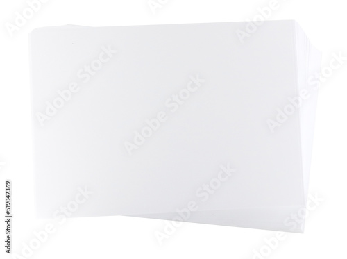 Stack of blank A4 papers for printing. Isolated on white background