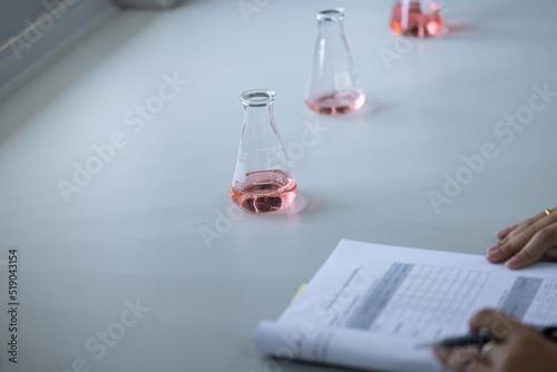 Background of Biochemistry study in the laboratory.