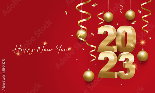 2023 Happy New Year Background Design. Greeting Card, Banner, Poster. Vector Illustration.