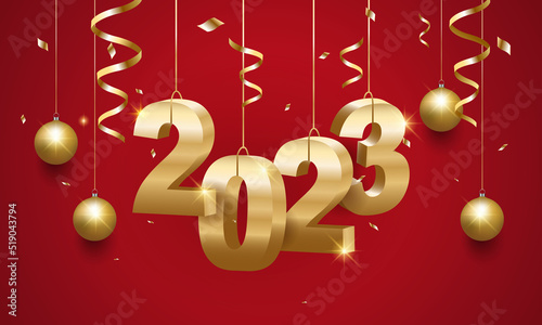 2023 Happy New Year Background Design. Greeting Card, Banner, Poster. Vector Illustration.