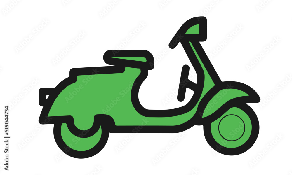 Green Motor Transport Cartoon Illustration