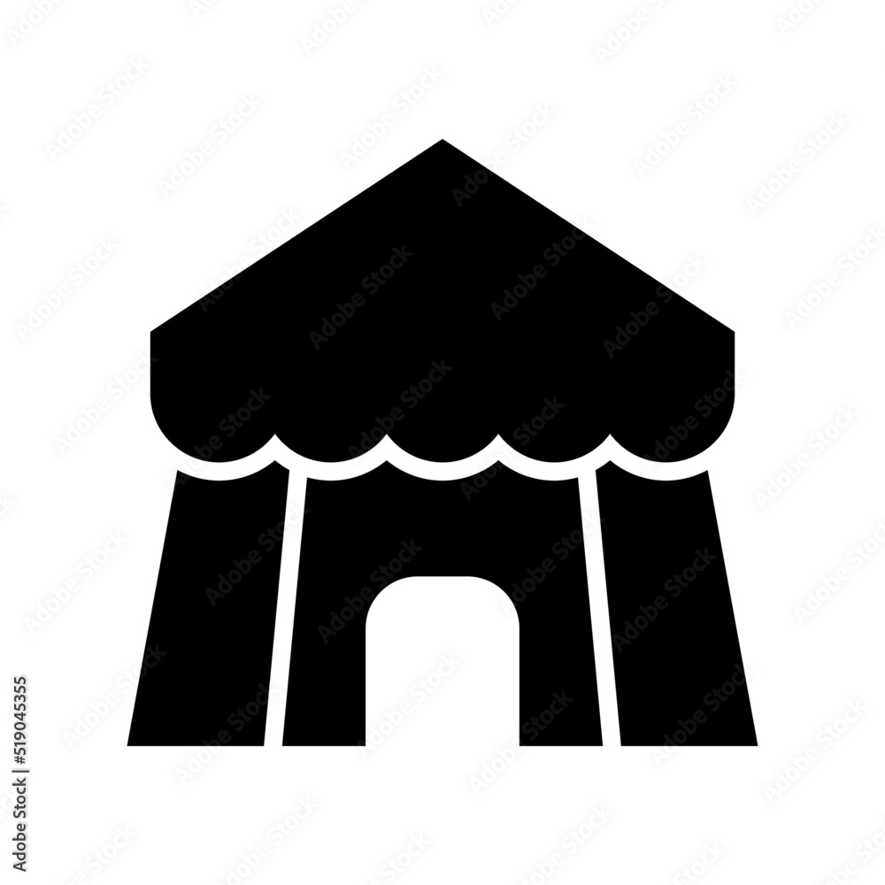 circus tent icon or logo isolated sign symbol vector illustration - high quality black style vector icons
