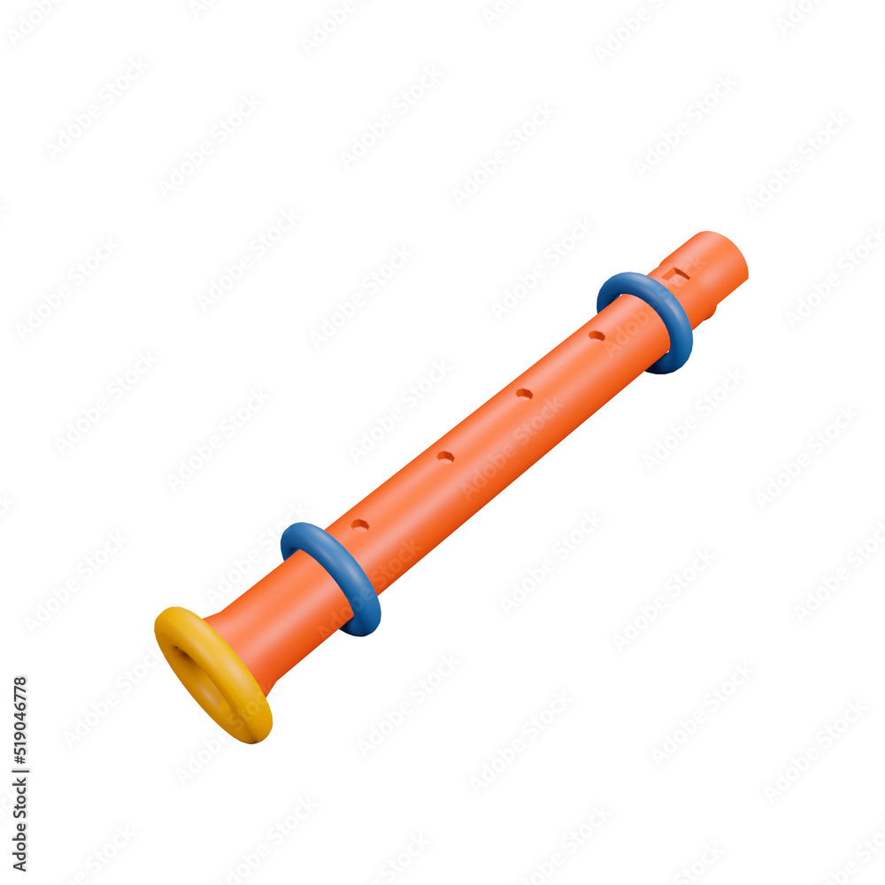 3d illustration flute 3d illustration flute