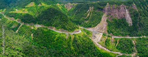 Khanh Le Pass seen from above is beautiful and majestic. This is the most beautiful and dangerous pass connecting Nha Trang and Da Lat of Vietnam
