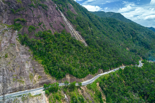 Khanh Le Pass seen from above is beautiful and majestic. This is the most beautiful and dangerous pass connecting Nha Trang and Da Lat of Vietnam