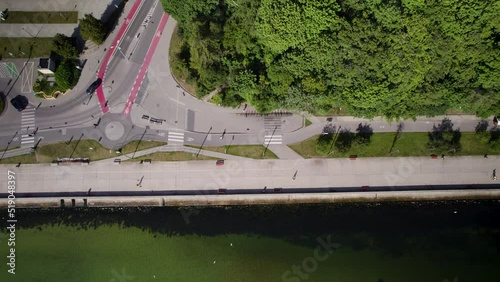 Wallpaper Mural Beautiful Coastal Roads At Gdynia Seaside Boulevard Near Arka Gdynia Square City Park In Gdynia, Poland. Aerial Drone Shot Torontodigital.ca