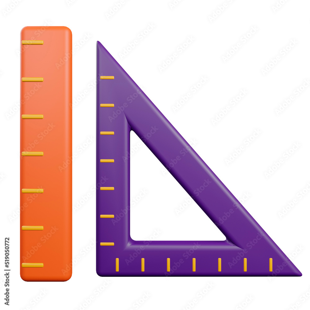 3d illustration ruler