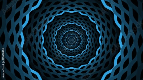 Abstract Blue Tunnel with circles
