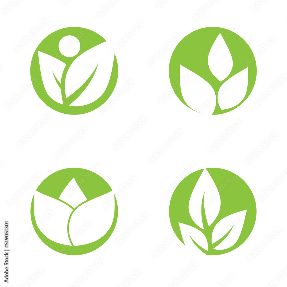 Green leaf illustration nature logo design Green leaf illustration nature logo design