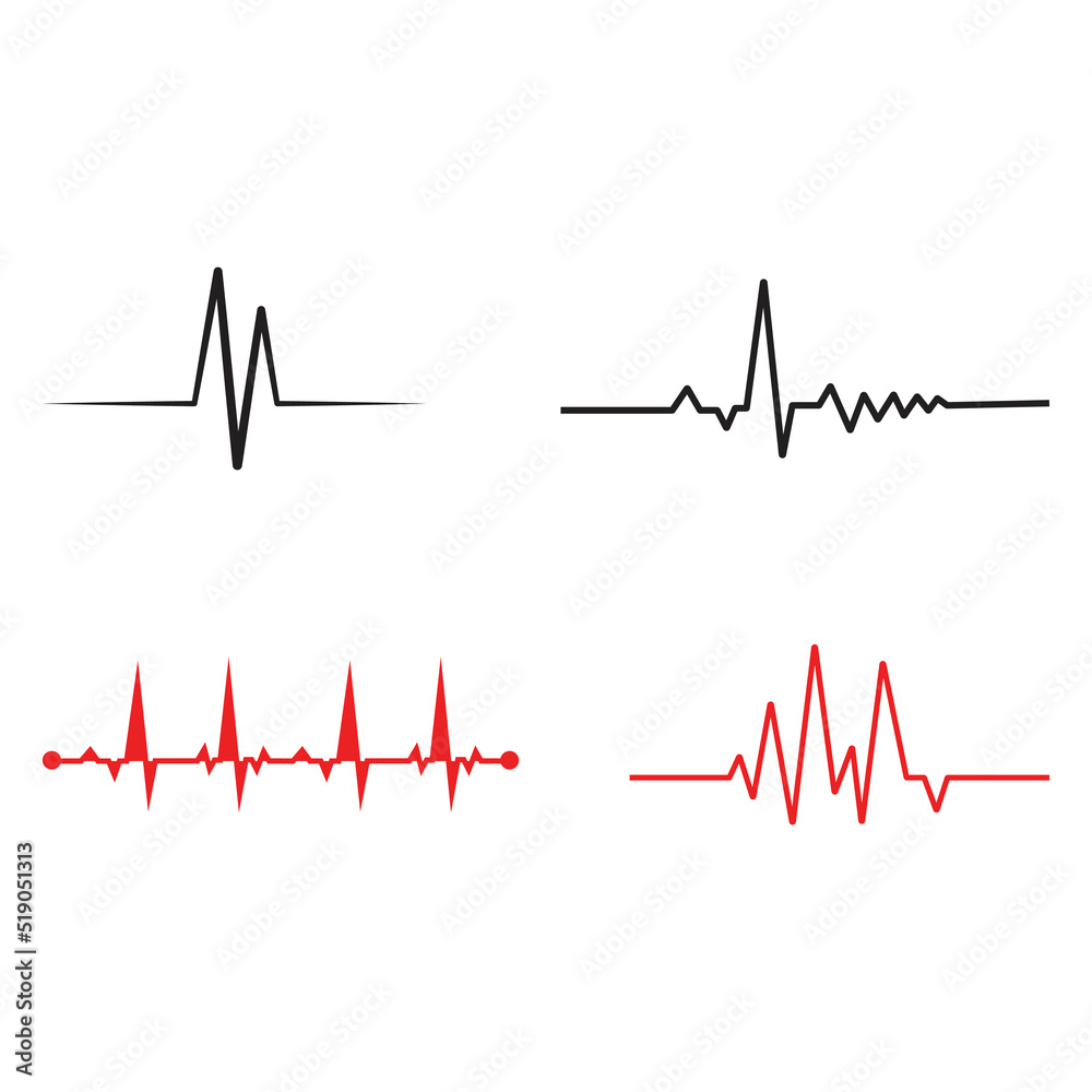 Pulse line ilustration vector template Pulse line ilustration vector template