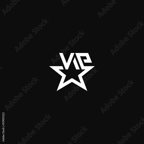 VIP star, word mark. Logo design.