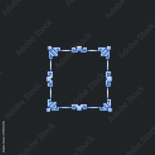 blue frame in pixel art style