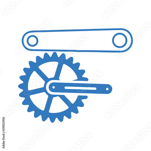 Arms bicycle or crank parts icon