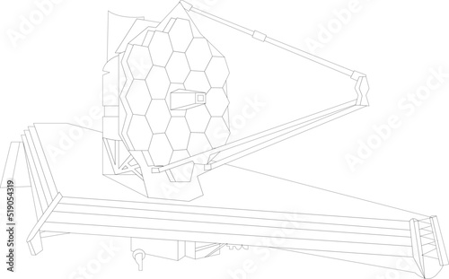 James webb space telescope vector illustration.