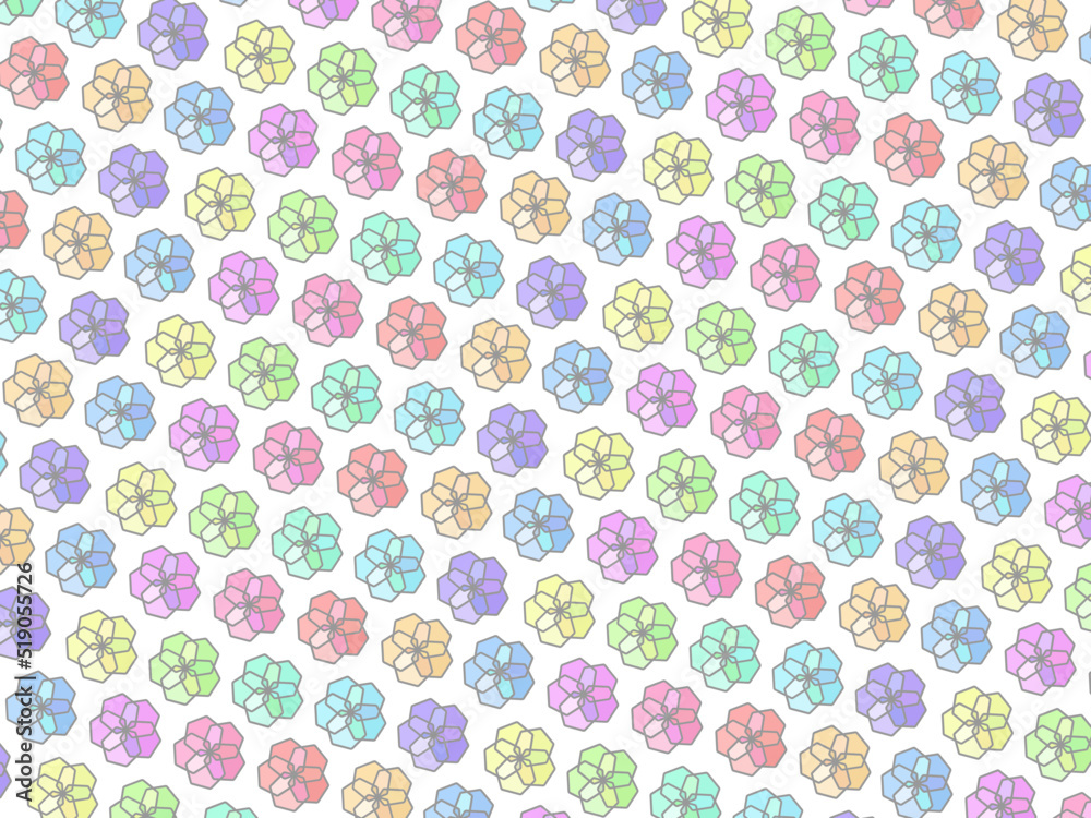 カラフルで可愛い花のパターン背景