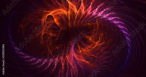 3D rendering abstract multicolor fractal light background