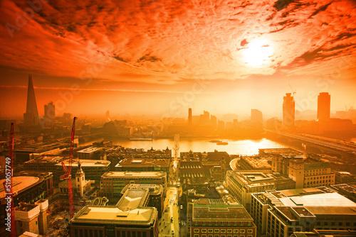 Wall Mural Rooftop view of London in heat