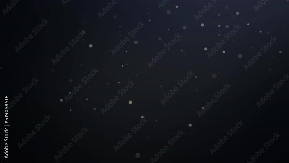 Shot of dust particles floating in the air. Orbs on black Background. Blurred effect of lens. Macro slow motion shot. Bokeh Shiny Particles Loop Animation