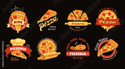 Fotografiet Pizza food logo