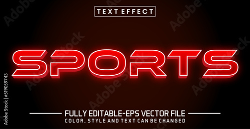 Sports red font Text effect editable