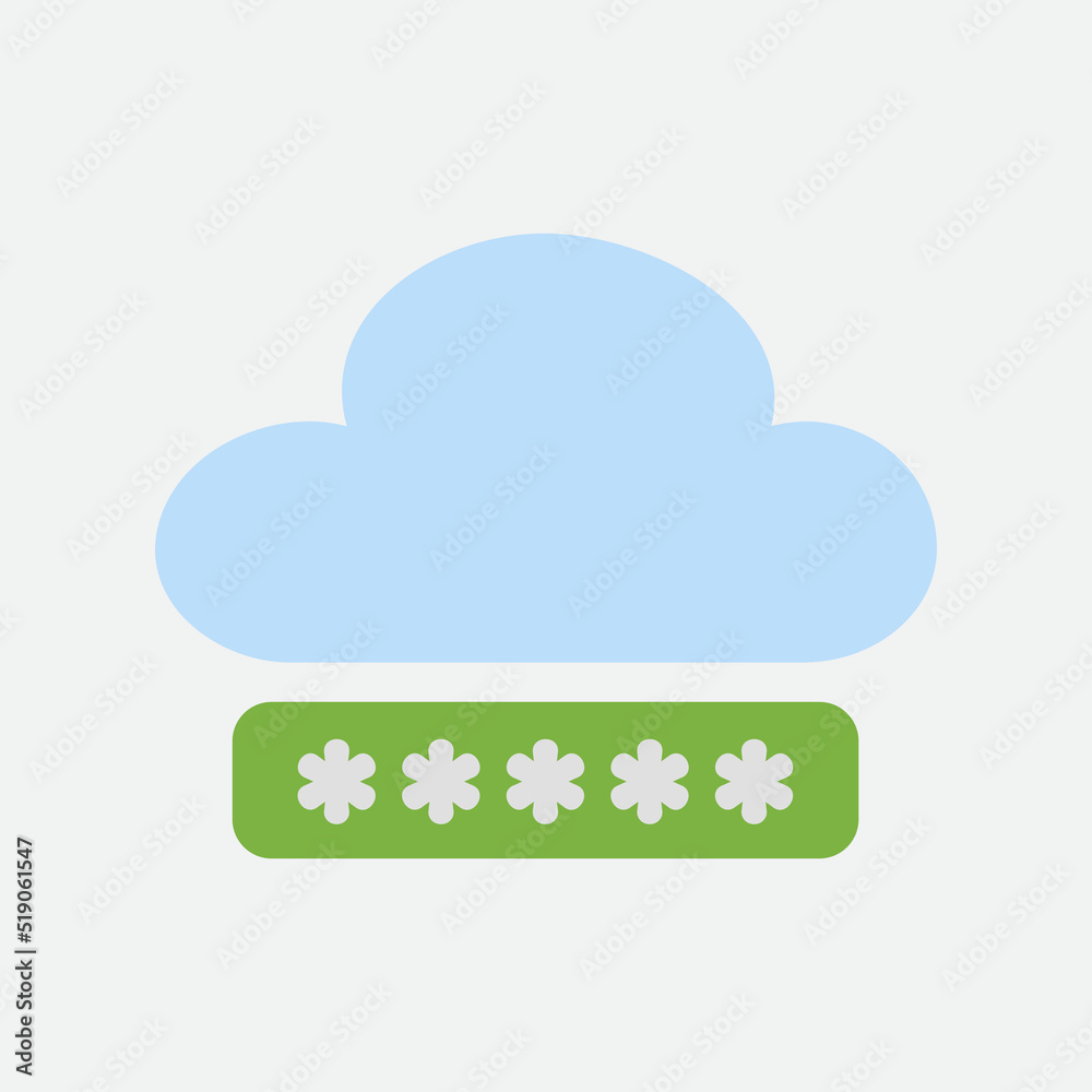 Obraz premium Password icon in flat style about cloud computing, use for website mobile app presentation