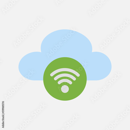 Wifi icon in flat style about cloud computing, use for website mobile app presentation
