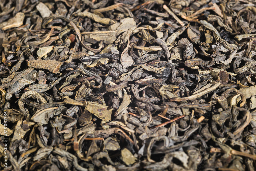 Dry green tea leaves close up, natural background Dry green tea leaves close up, natural background