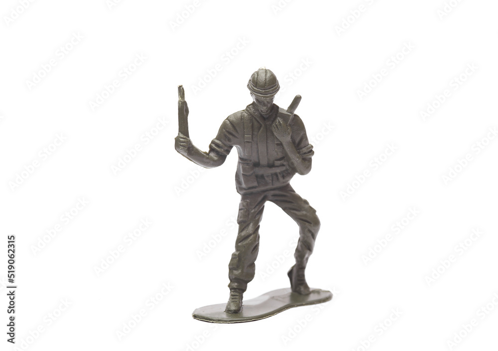 Plastic toy soldier isolated on white background Plastic toy soldier isolated on white background