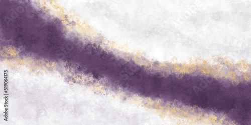 Abstract marble background in white and purple with a golden texture in the technique of alcohol ink