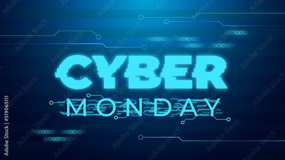 Web banner cyber monday sale, blue color for social media stories sale, web page, mobile phone. template design special offer