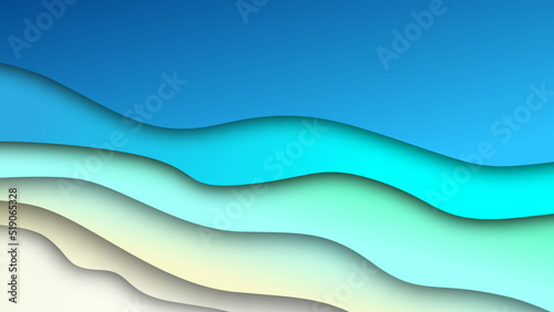abstract sea wave papercut background