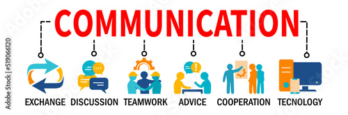 communication Banner. communication concept. communication vector illustration with icons.