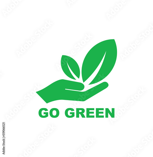 go green icon on white background