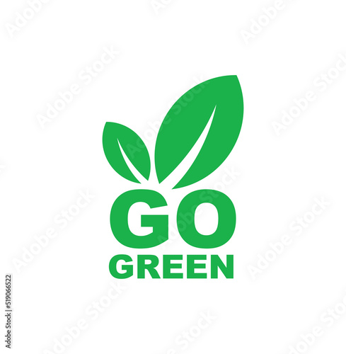 go green icon on white background