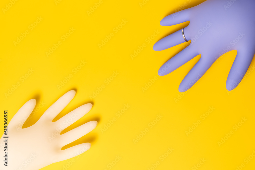 Fototapeta premium Concept of protective gloves which inflated with air