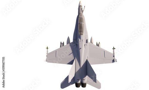 Jet aircraft fighter concept modern military weapon technology 3d render model