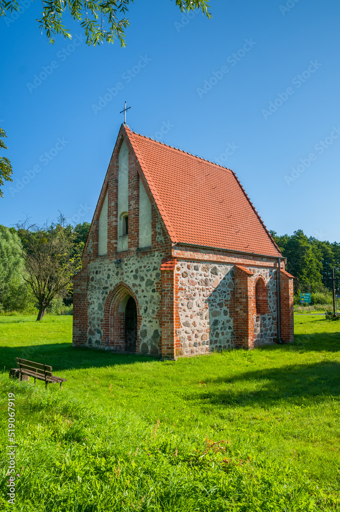 Chapel of Saint George from the early 15th century, Banie village in West Pomeranian Voivodeship, Poland.