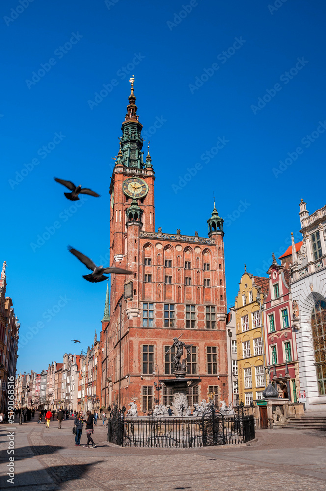 Fototapeta premium Main Town Hall in Gdansk, Pomeranian Voivodeship, Poland.