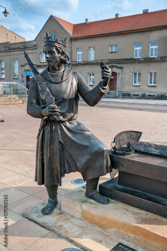 Monument of Polish king Wacław II in Gniezno, Greater Poland Voivodeship, Poland. photo