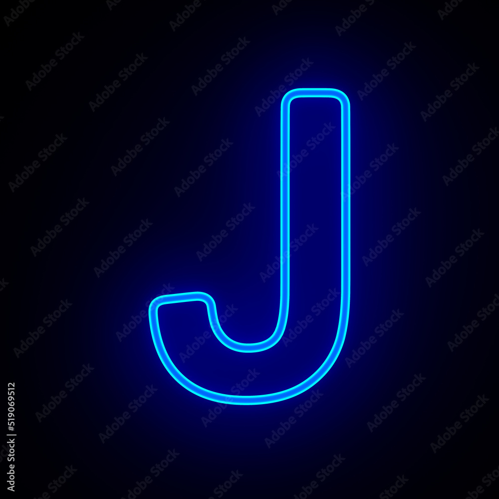 Character J on dark background. 3D illustration Character J on dark background. 3D illustration