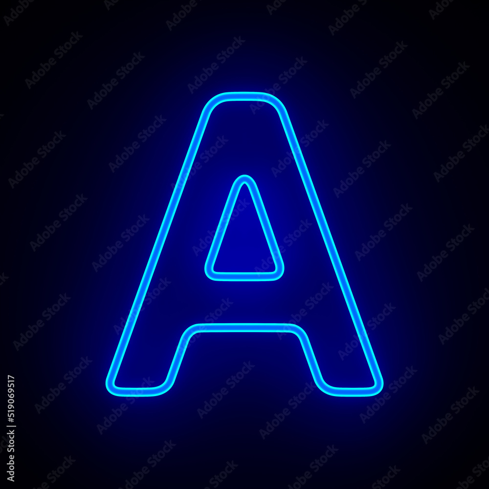 Character A on dark background. 3D illustration Character A on dark background. 3D illustration